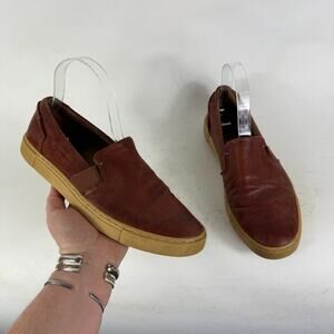 Frye Ivy Sneakers Women's 8.5 Brown Leather Slip-On Comfort Low Top Round Toe